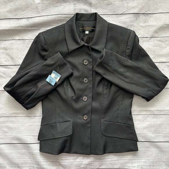 NEW Vintage Designer Kelly Graham NEW YORK 2-Piece Gray Suit BLAZER & SKIRT 6 - Picture 3 of 11